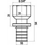 Переходник Stout SFA 0019 16xG 3/4, аксиальный, с накидной гайкой