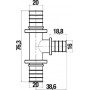 Тройник Stout SFA 0014 20x16x20, аксиальный