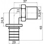 Угольник Stout SFA 0005 20xR 3/4, с наружной резьбой, аксиальный