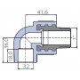 Угольник Ekoplastik 90° 32x1 наружная резьба