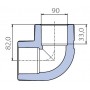 Угольник Ekoplastik 90° 90 мм