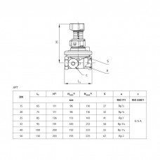 Клапан балансировочный автомат латунь APT Ду 25 Ру16 ВР Kvs=4м3/ч б/ниппелей Danfoss 003Z5743
